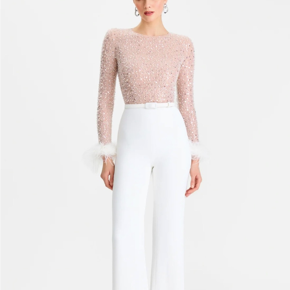 Women's High-Waist Wide-Leg Pants in White